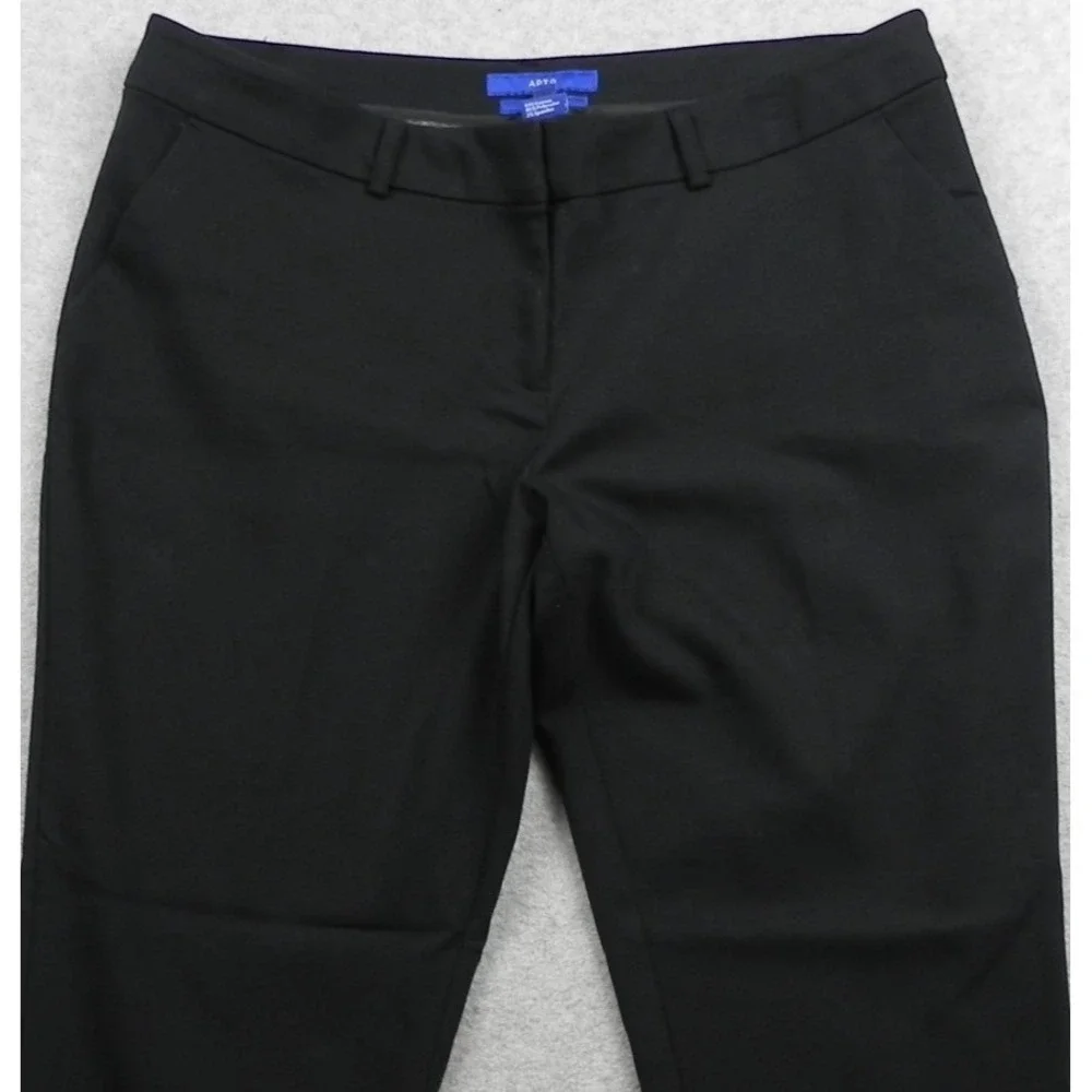 Apt 9 Pants Womens 12P Torie Dress Slacks Suit Stretch‎ Flex Flat Front Black